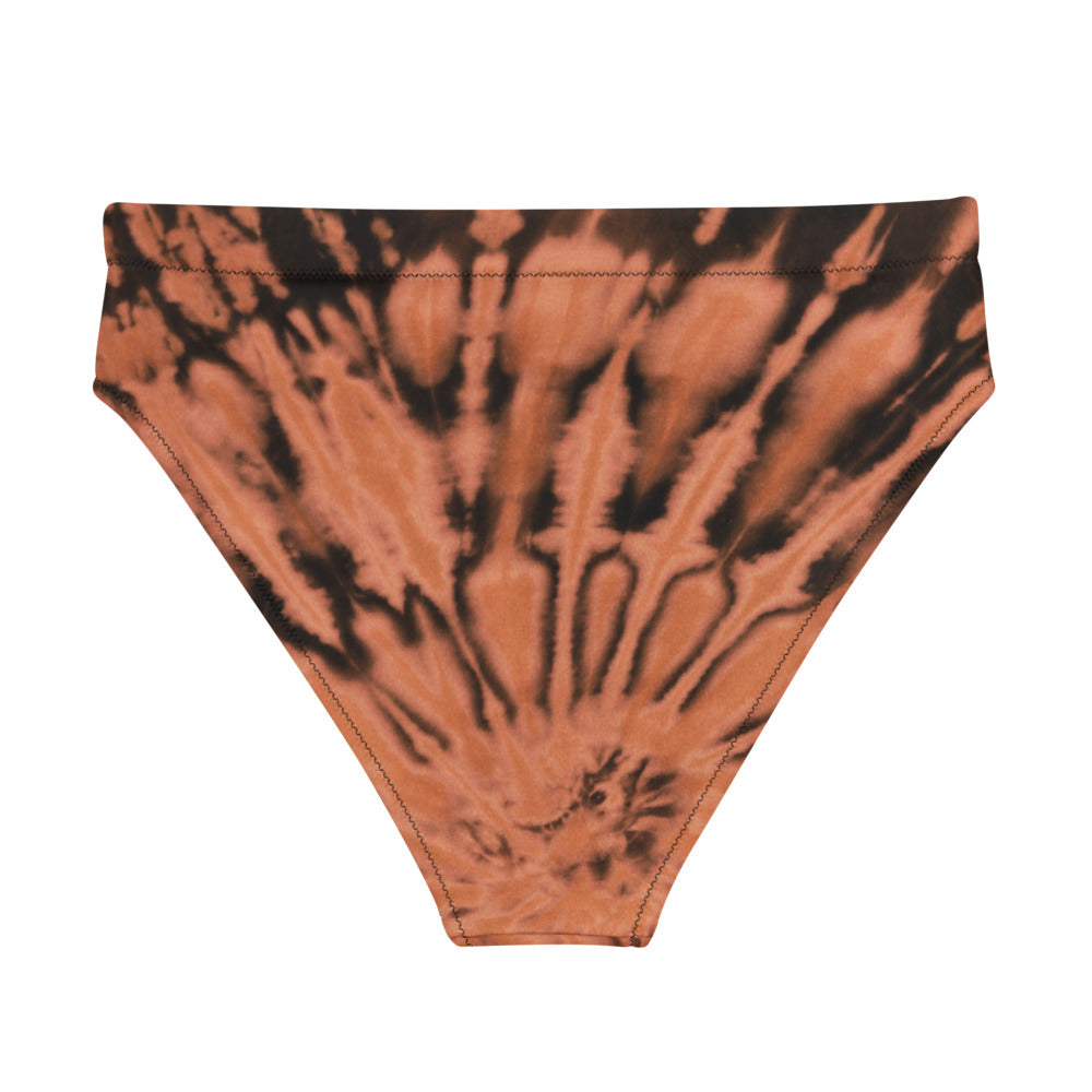 "Run Wild" Tie Dye Design Recycled high-waisted bikini bottom