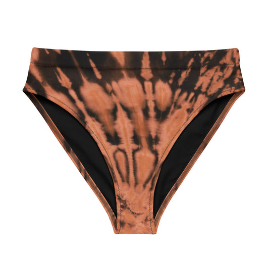 "Run Wild" Tie Dye Design Recycled high-waisted bikini bottom