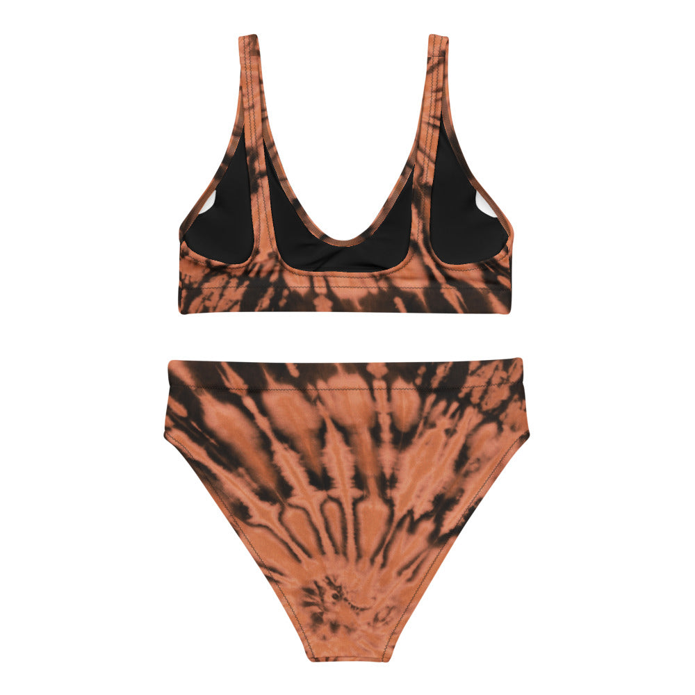 "Run Wild" Tie Dye Design Recycled high-waisted bikini