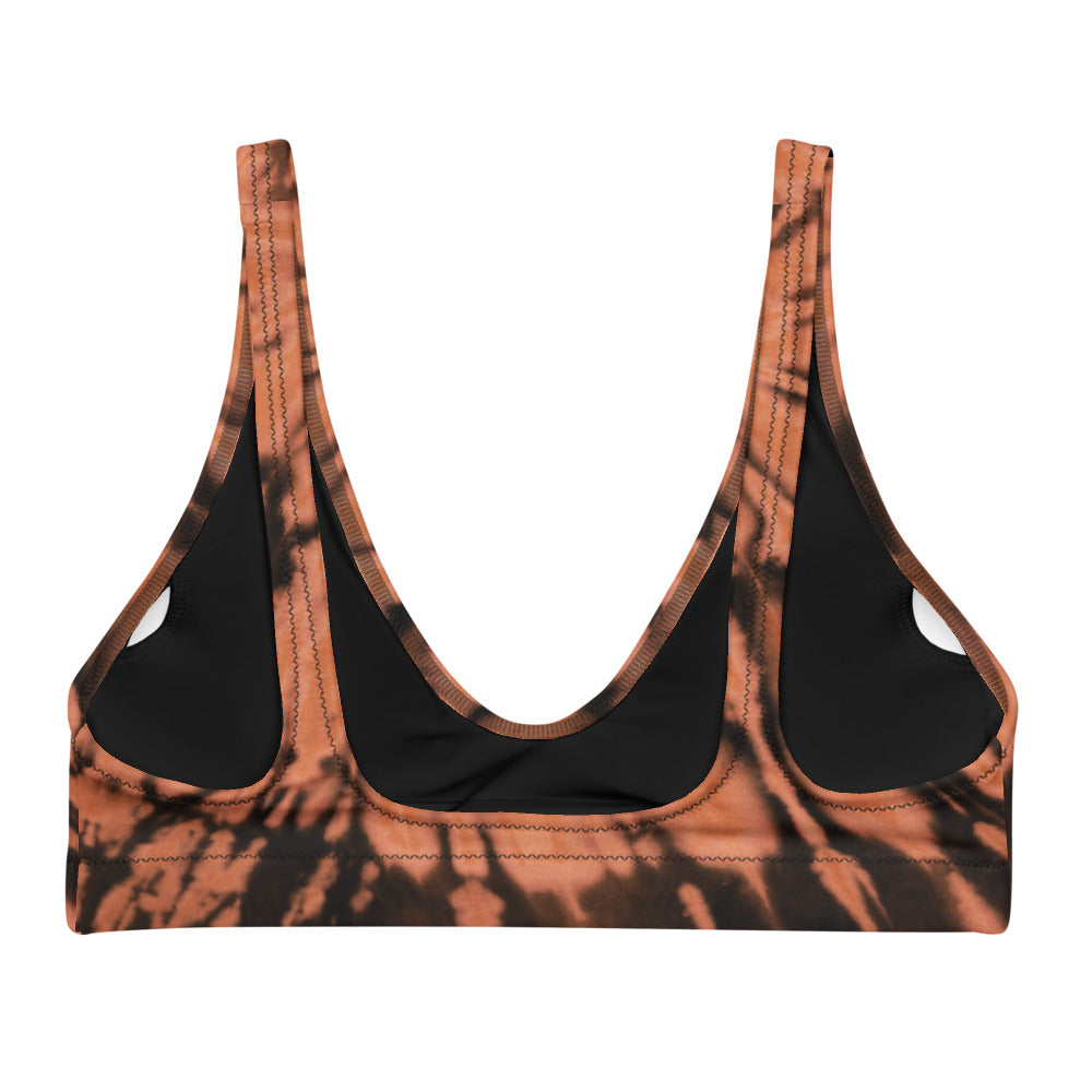 "Run Wild" Tie Dye Design Recyled padded Bralette/ Bikini top