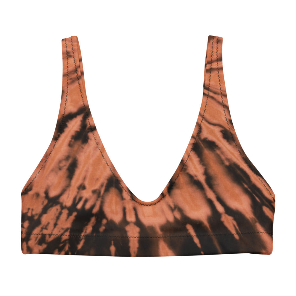 "Run Wild" Tie Dye Design Recyled padded Bralette/ Bikini top